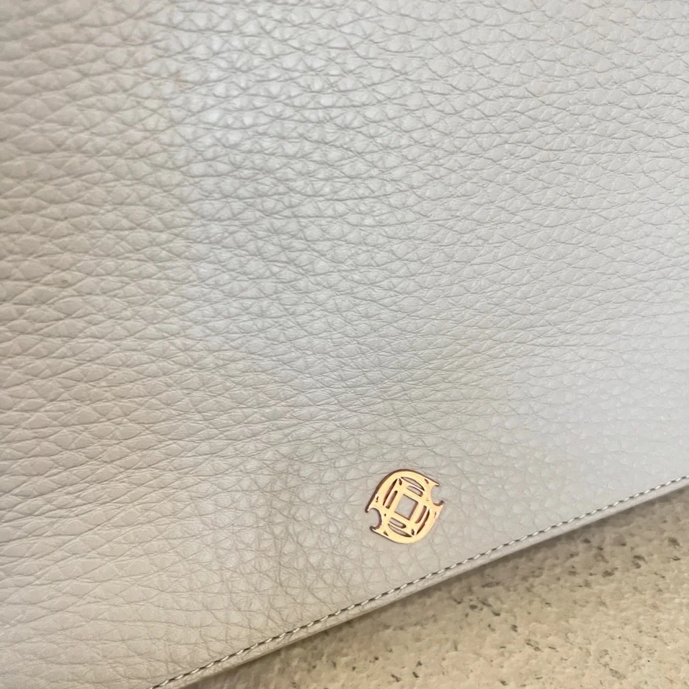 Dagne‎ Dover Simone Leather Satchel Gray Bone